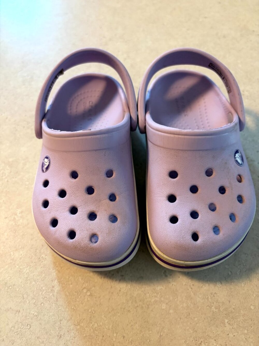 Crocs Crocband Clogs Kids Purple Slip On Shoes Back Strap Size C7